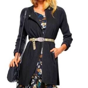 Cabi French Trench Black Cardigan #3351 SZ S Officecore Layering Sweater Weather